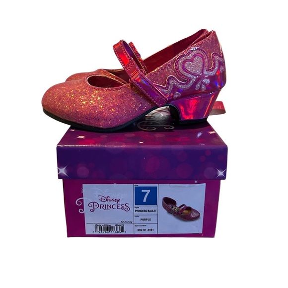New Disney Glitter Kids Princess Dress Shoes - Picture 3 of 6